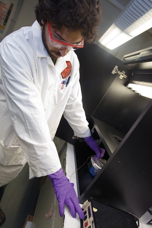 Environmental engineering student conducts research at the Greater Cincinnati Water Works Miller Treatment Plant. 