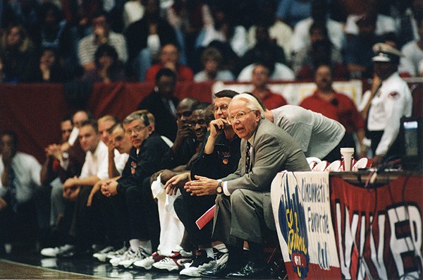 In 1995, President Joseph Steger became honorary coach for a night -- of the alumni team at a Midnight Madness game, which opened the new basketball season.