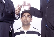 University of Cincinnati alum and professional comedian Rajiv Satyal in a comical pose.