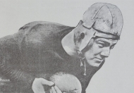 Original University of Cincinnati Bearcat Teddy Baehr in his leather helmet.