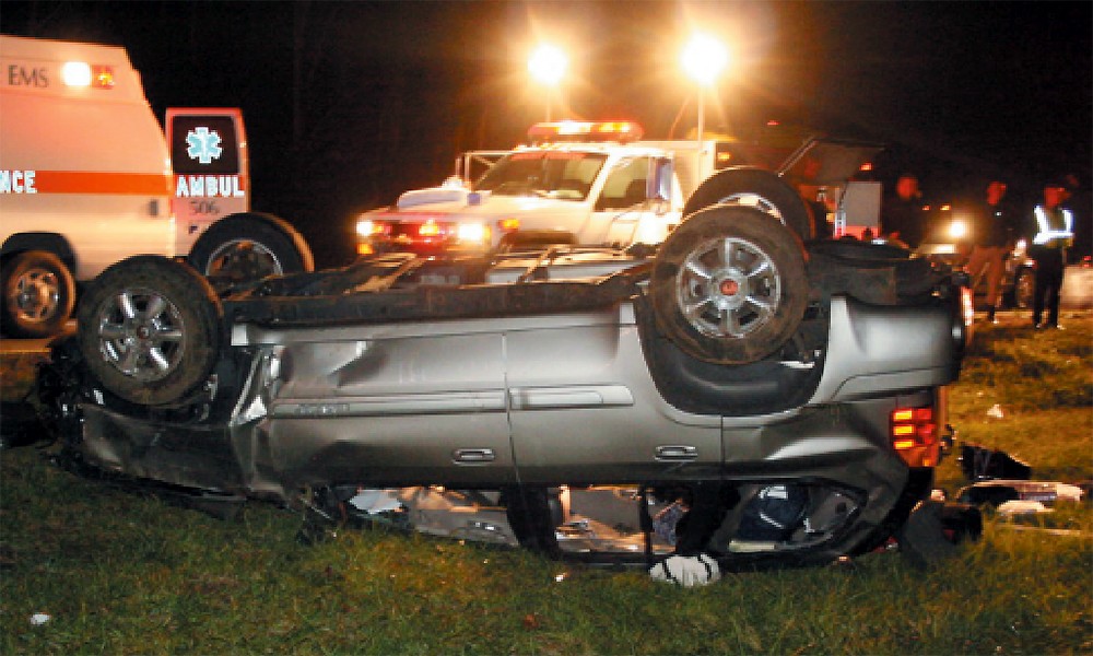 Ryan Atkins' SUV flipped upside down
