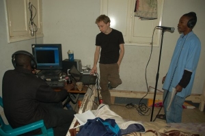 Sipus takes part in a hip hop recording session in Cairo in 2010. photo/Mallory Sutika