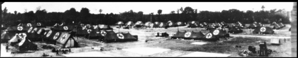 Tents make up the 25th General Hospital in Lison, France, in 1945.