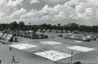 Tents being set up to create the 25th General Hospital in 1945 in Lison.