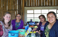 Mona Almobayyed working with women in Guatemala.