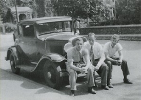 Traveling to Cincinnati with two other German exchange students was a memorable trip for Von Rosenstiel (center). He made the journey with Dietrich Zwicker (left) and Herbert Beyer (right), who dropped him off on their way to college in Kansas and Iowa. 