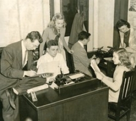 The 1948 News Record staff was photographed for the yearbook, but no one was identified. If readers recognize any faces, we'd like to know. E-mail us with your clues.