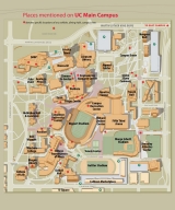 A map of the University of Cincinnati's main campus.
