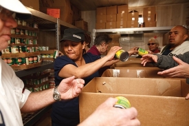 Feeding America volunteers at the Jewish Family Services Food Pantry