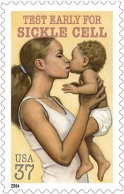 'Test Early for Sickle Cell' stamp