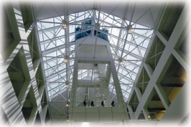 	  Light now pours into TUC from the skylight that surrounds the old clock tower. The new TUC was designed by Gwathmey Siegel & Associates Architects of New York with the Cincinnati firm GBBN Architects.