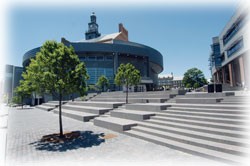 The new Bearcat Plaza, surrounded by TUC, the Steger Center and Nippert Stadium, is becoming the outdoor epicenter for social life on campus.