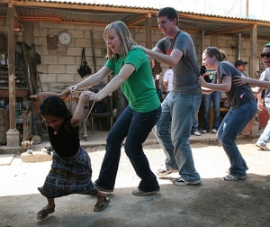 UC's Serve Beyond team visited a school in Mexico. Bottom: Students (left to right) Katie Usalis, Andrew Jarrell and Megan Mershman in Guatemala