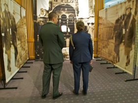 Rolat's touring exhibit contained life-sized images of Czestochowa's synagogue, which the Nazi's destroyed.