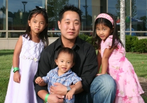Lee with his children Kalena, Logan and Kira