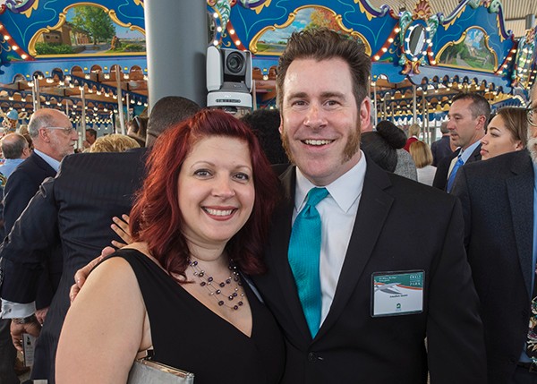 UC grad and artist Jonathan Queen and his wife, Irene, at the carousel opening.