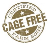 A graphic icon that says Cage Free