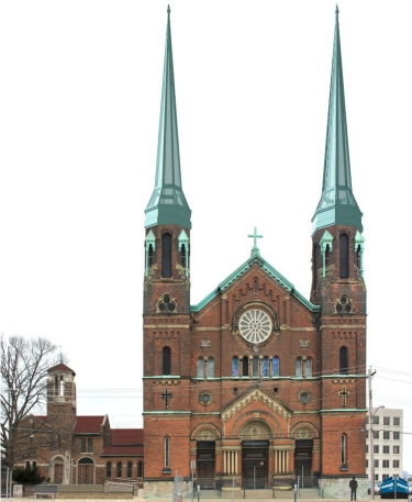 An artist's rendering of an revamped old church, Cincinnati's Old Saint George church in Clifton