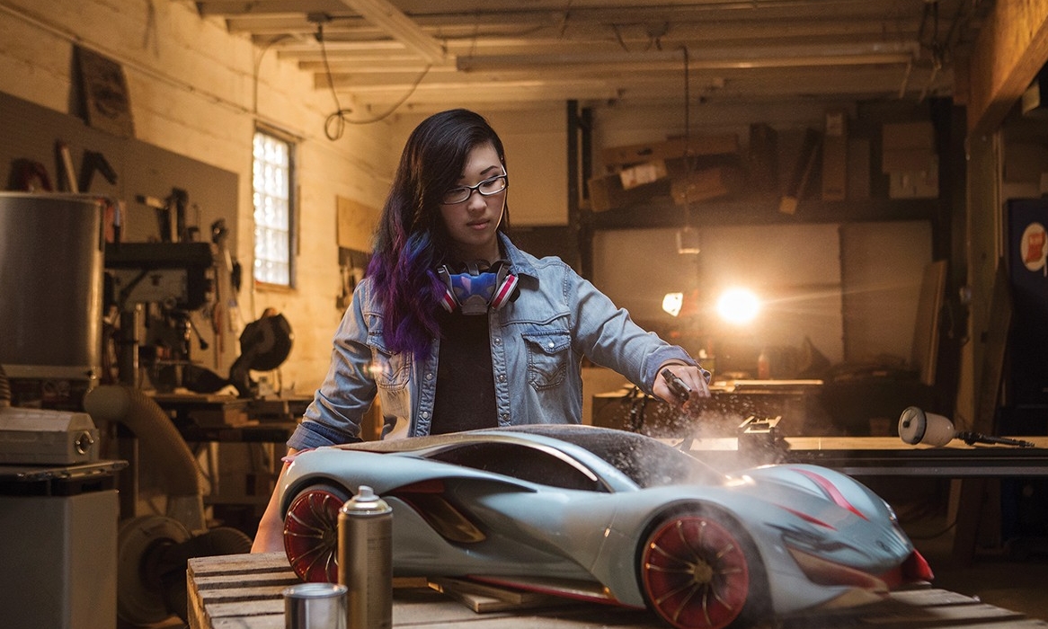 Connie Kim works on car prototype