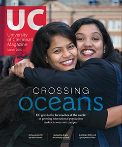 Cover of the University of Cincinnati magazine March 2016 edition