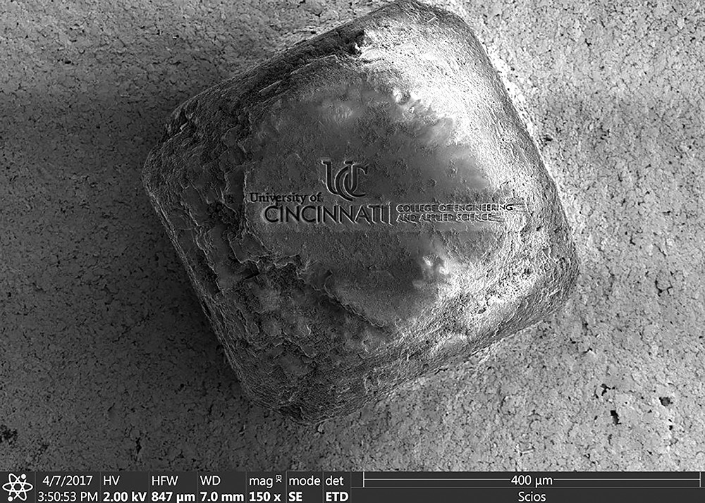 A magnified grain of salt reveals the CEAS logo