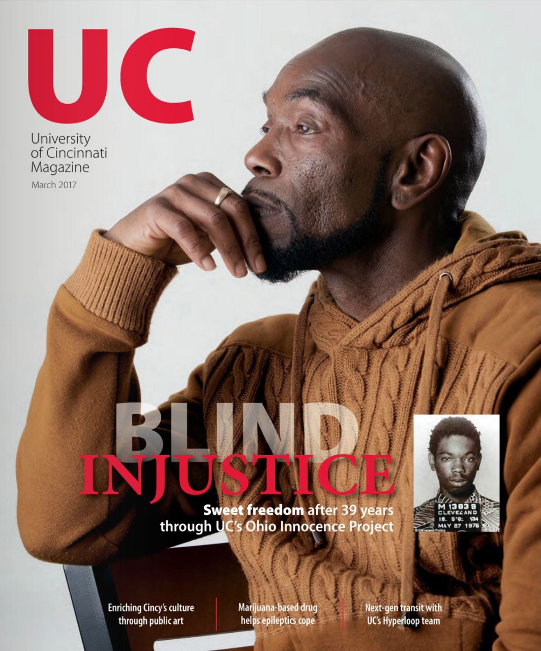 Cover of March 2017 UC Magazine with Ricky Jackson