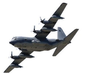 C-130 military training plane.