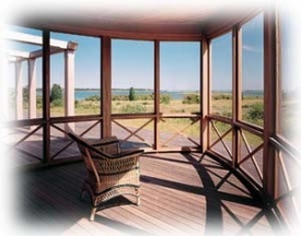 What better way to view the ocean than from a porch enclosed to resemble the bow of a ship. --photos/Brian Vanden Brink