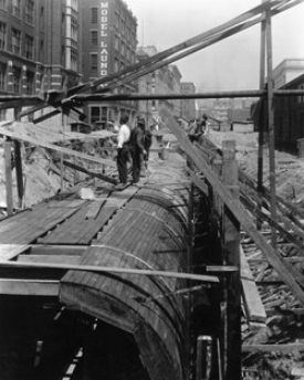 UC co-ops helped build the first phase of Cincinnati's subway project.   photo/courtesy of UC Archives and Rare Books